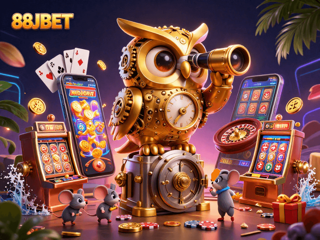 Experience thrilling gameplay at 88JBET with animated casino flair featuring a vibrant scene.