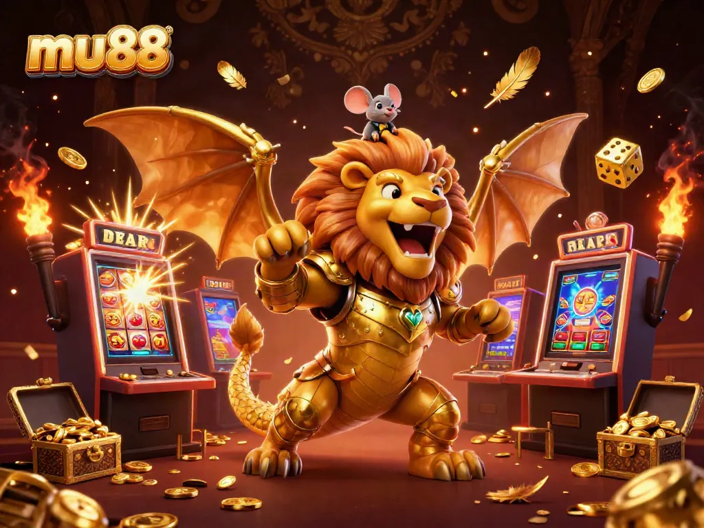 Experience thrilling wins with mu88 in an action-packed 3D casino scene filled with jackpots and excitement.