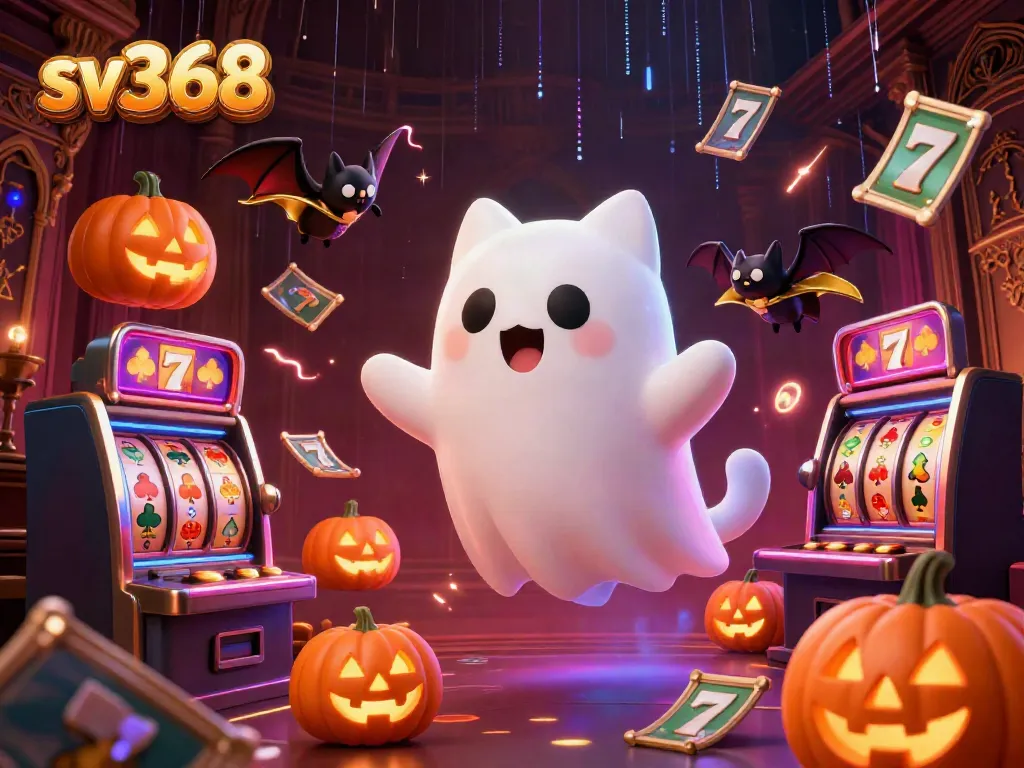 Engage with sv368's haunted casino experience featuring a ghost cat and magical elements!