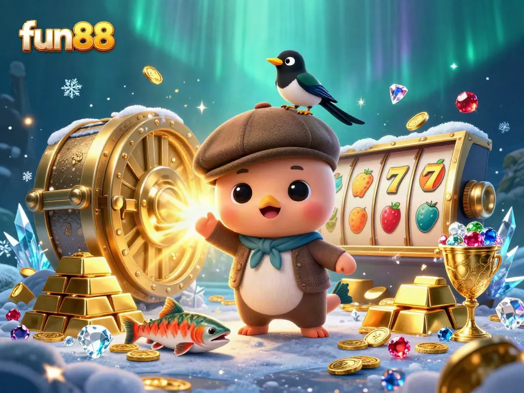 Join fun88 in a daring underwater casino adventure with baby Nessie, treasure, and slot reels!
