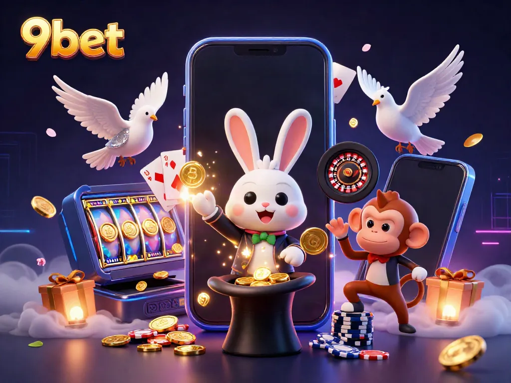 Engage with thrilling 9bet action as the magician rabbit, dove, and monkey dive into casino fun