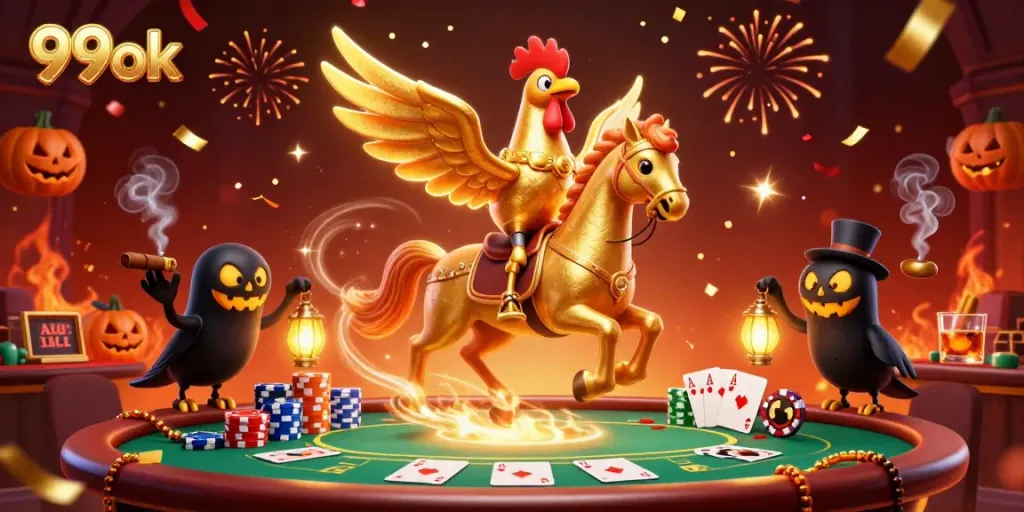 Experience thrilling wins at 99ok with golden rooster players shining through a vibrant casino.