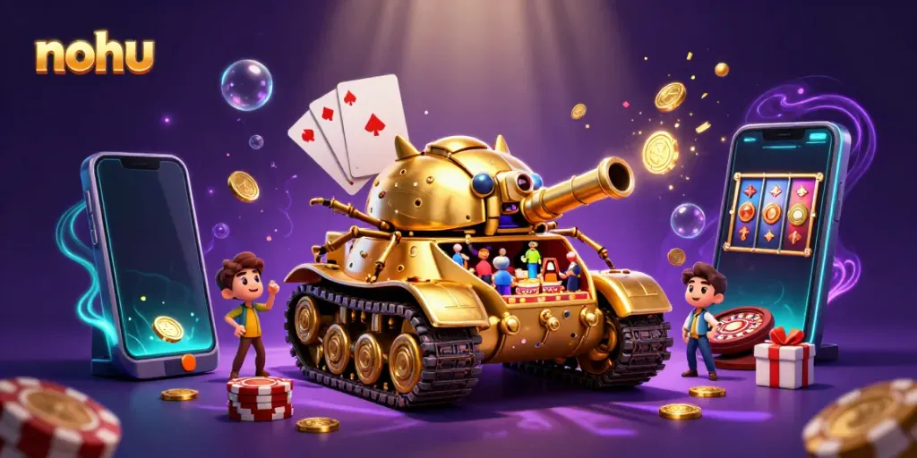 Spin to win at nohu with vibrant casino action and immersive gaming elements in a dazzling scene.