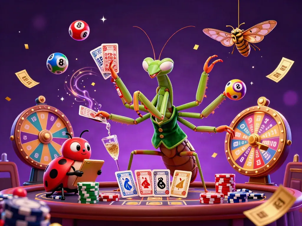 Experience the excitement of EX 88 in a vibrant casino environment with colorful lotto balls and dynamic characters.