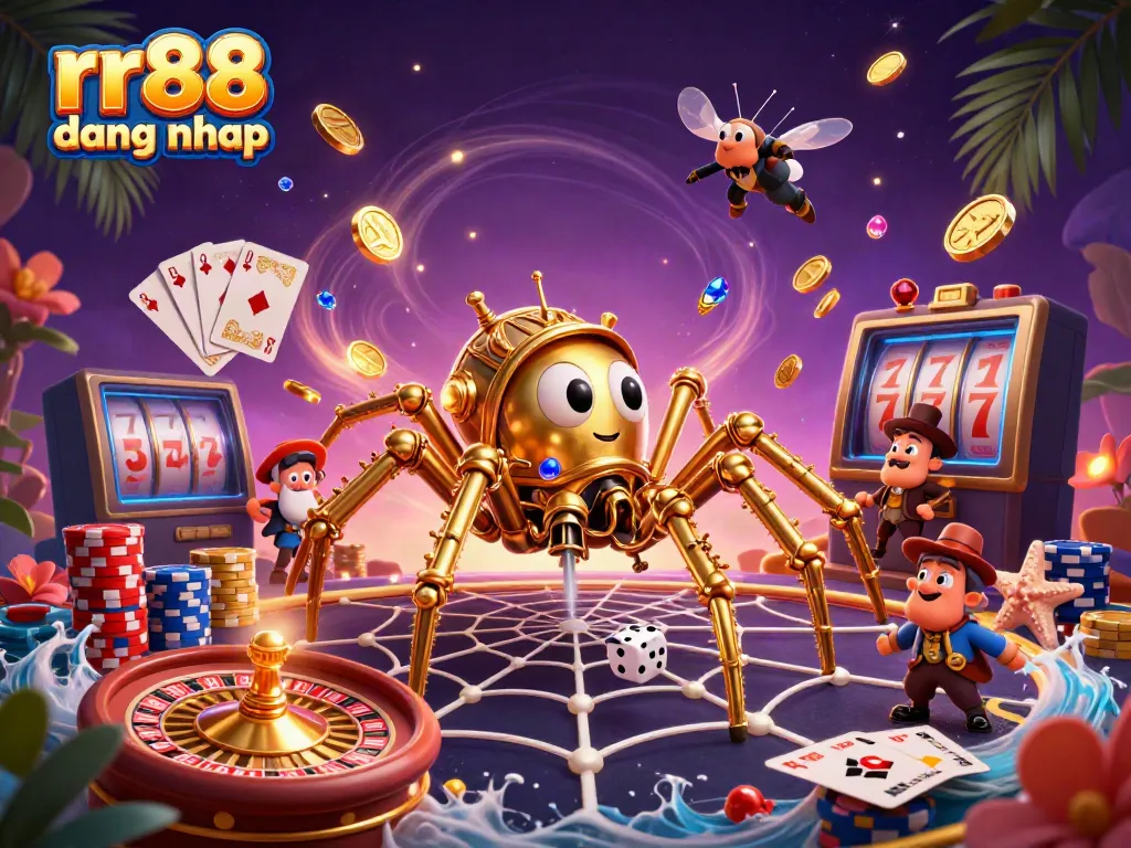 Engage in thrilling gaming at rr88 dang nhap with a vibrant steampunk casino scene filled with winning elements.
