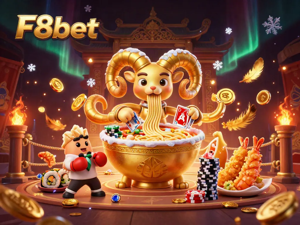 Experience a vibrant F8bet scene with animated characters dealing cards and stacking chips.