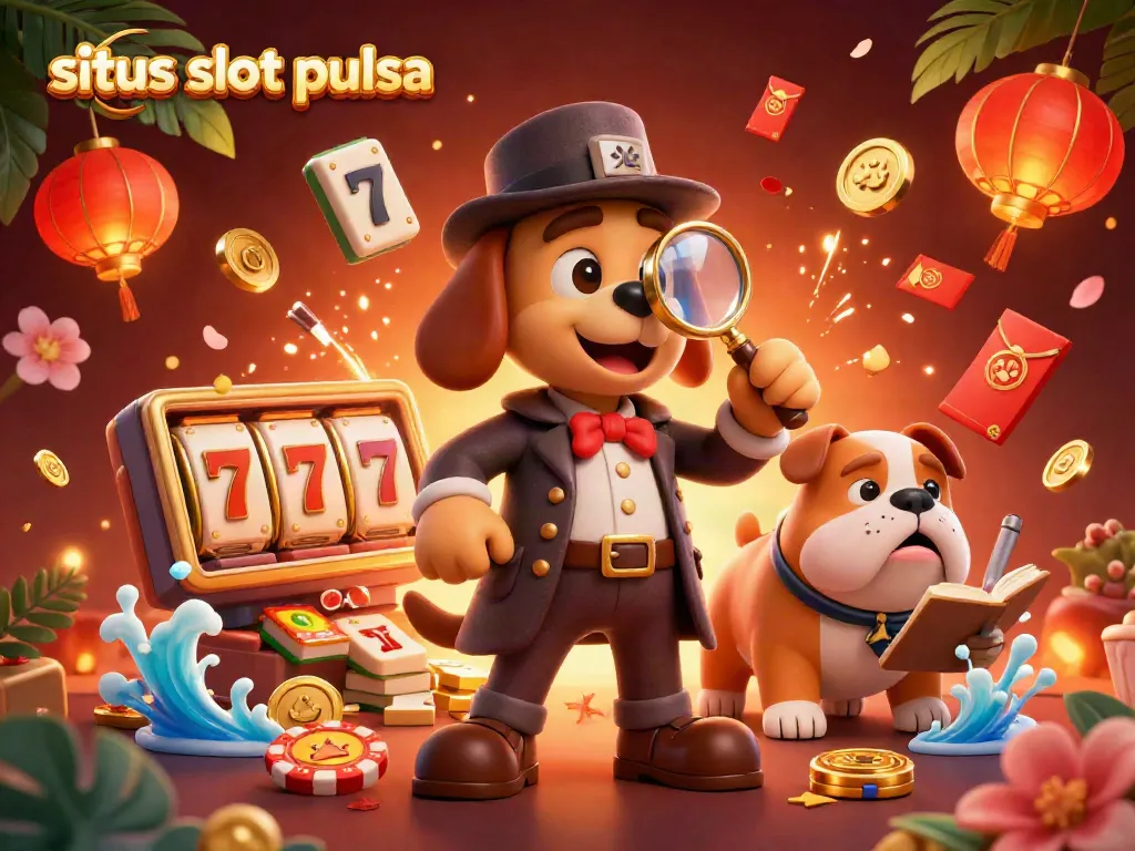 Experience situs slot pulsa with vibrant animated characters and dynamic gaming elements in this rich 3D illustration.