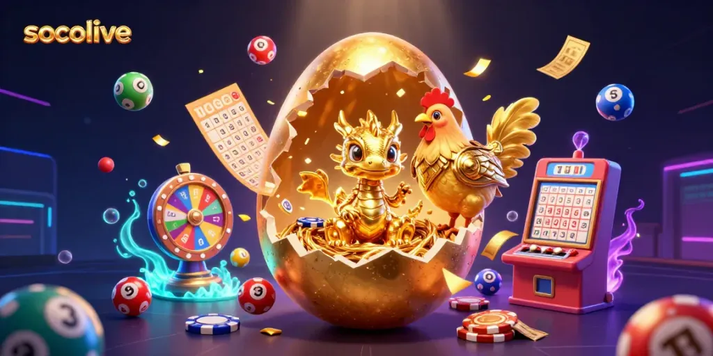 Engaging scene illustrating socolive's dynamic gambling experience with vibrant golden dragon imagery.