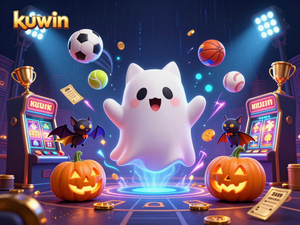 Win big with kuwin in a vibrant haunted casino scene featuring ghostly characters.