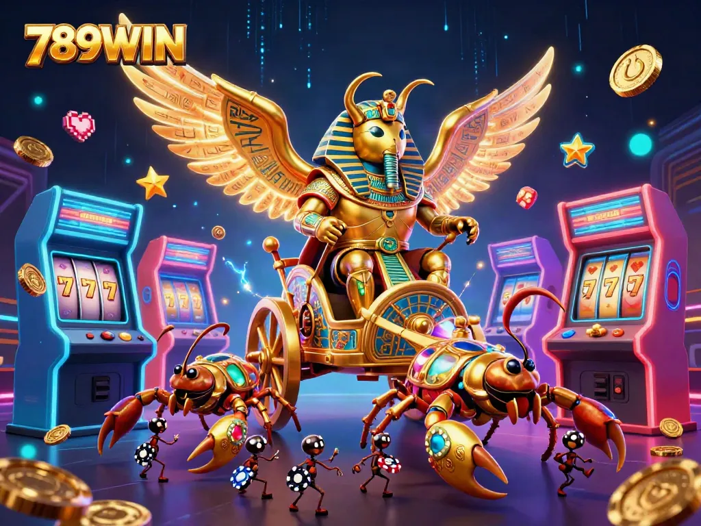 Experience thrilling jackpots and games at 789WIN through this vibrant casino-inspired 3D illustration.