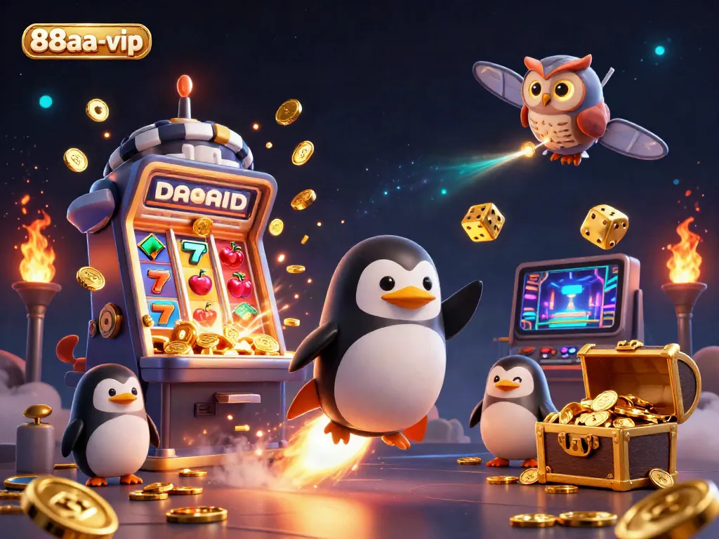 Experience thrilling action at 88aa-vip with a captivating casino-themed 3D illustration full of engaging elements.