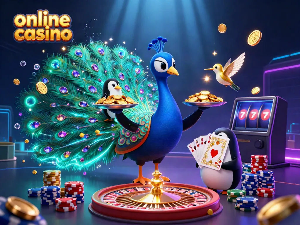 Experience the thrill of an online casino with vibrant characters and dynamic gameplay elements.